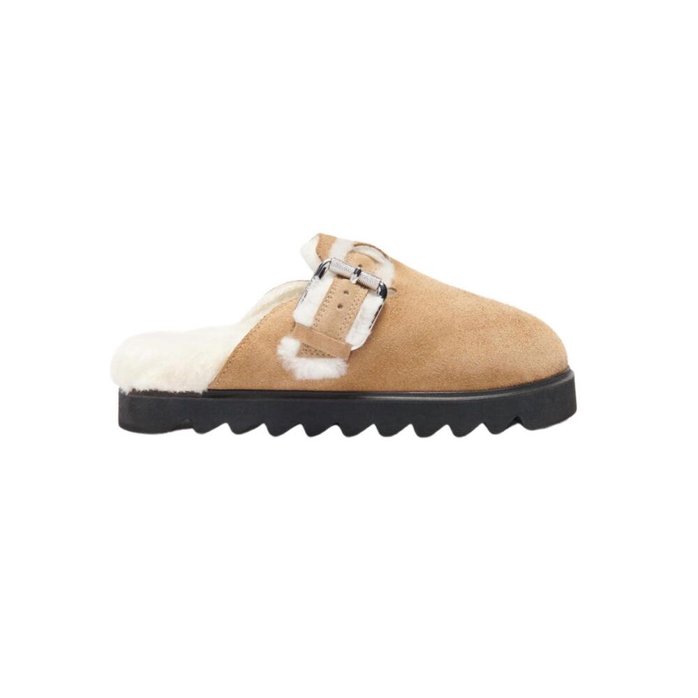 NEW IRO women's bracci leather mules in camel/cream